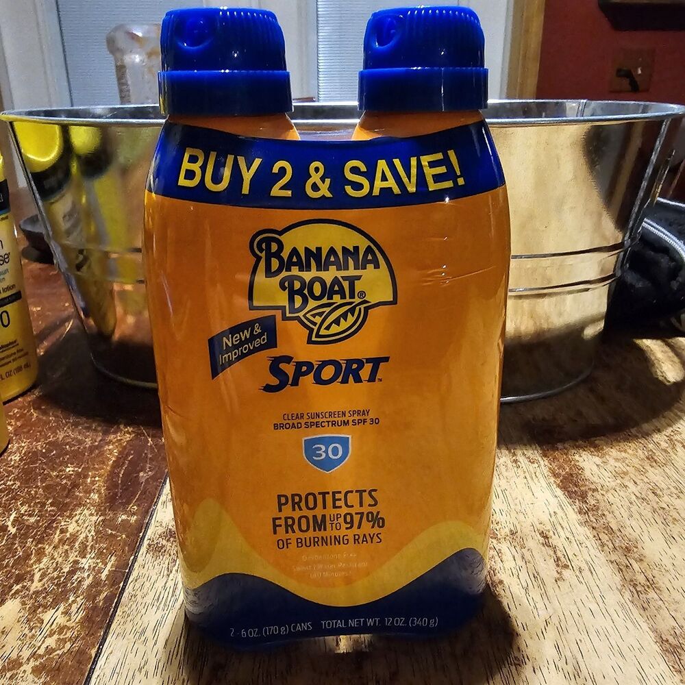Banana Boat Sport Ultra SPF 50 Sunscreen Spray 6 oz Twin Pack Water Resistant